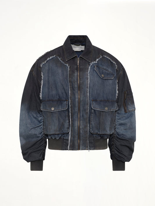 FENG CHEN WANG Indigo Gradient Denim Jacket (Blue)