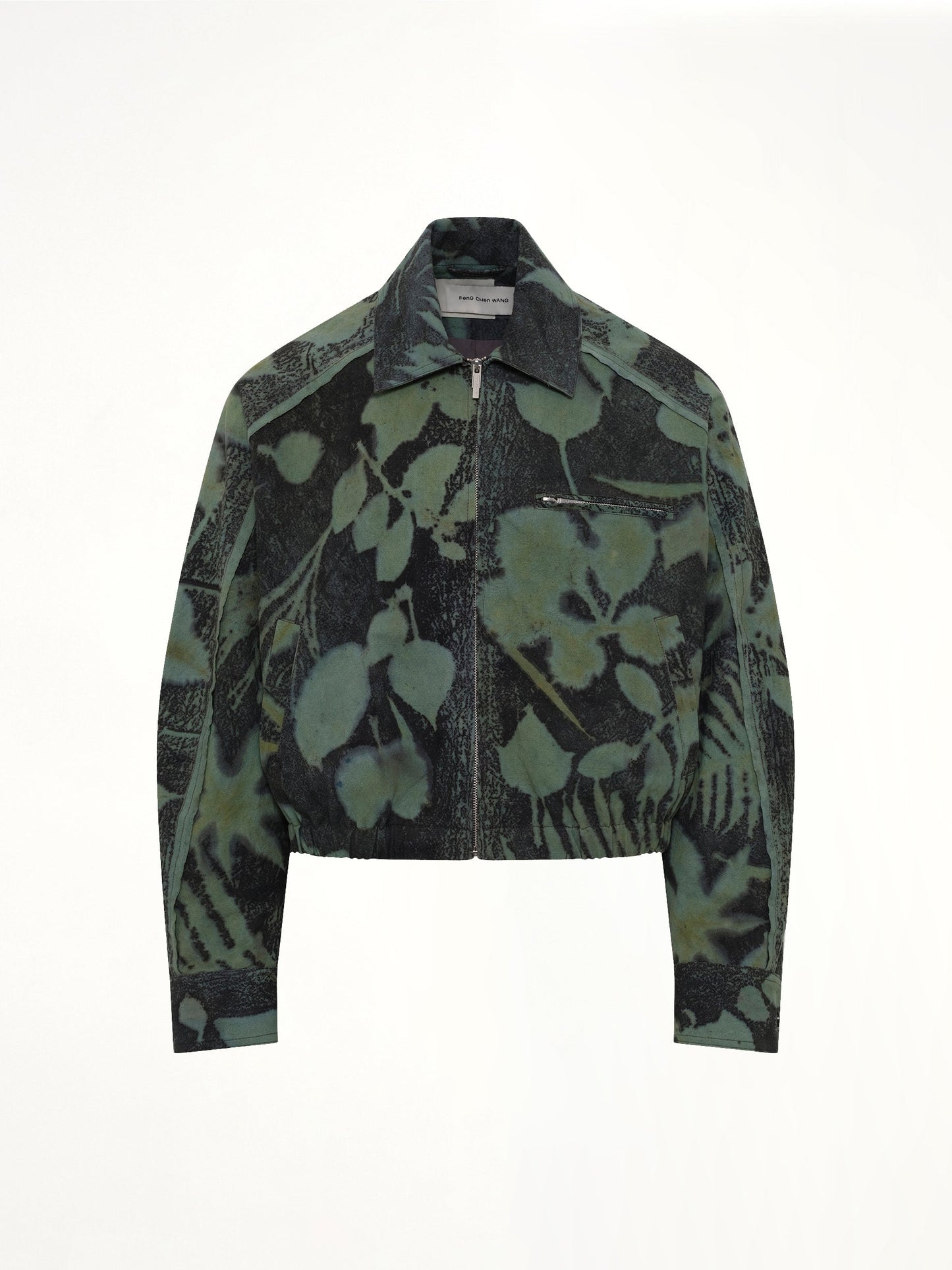 FENG CHEN WANG Plants Dye Cropped Jacket (Green)
