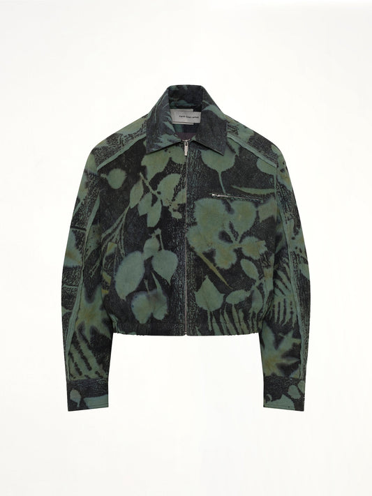 FENG CHEN WANG Plants Dye Cropped Jacket (Green)