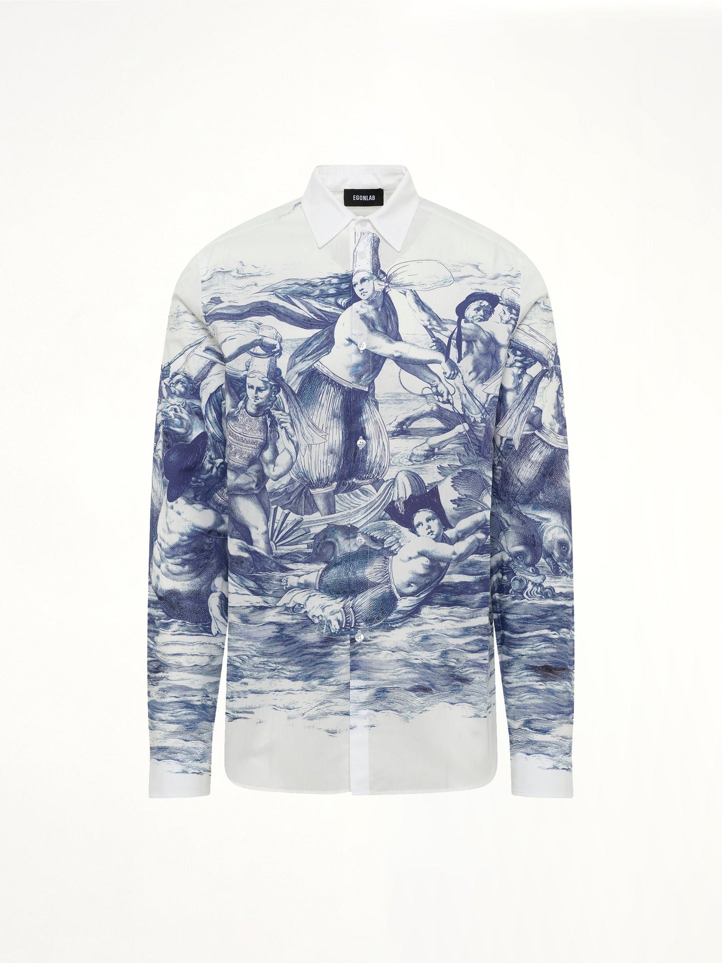 EGONLAB Breizh print Long Sleeve Shirt (Blue)