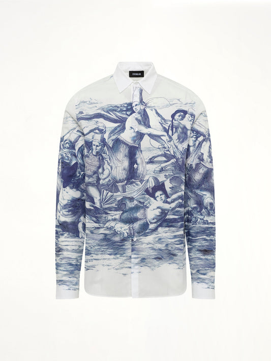 EGONLAB Breizh print Long Sleeve Shirt (Blue)