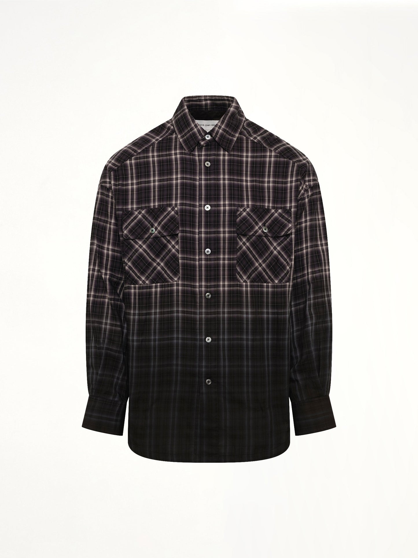 FENG CHEN WANG Check Workwear Shirt (Black)