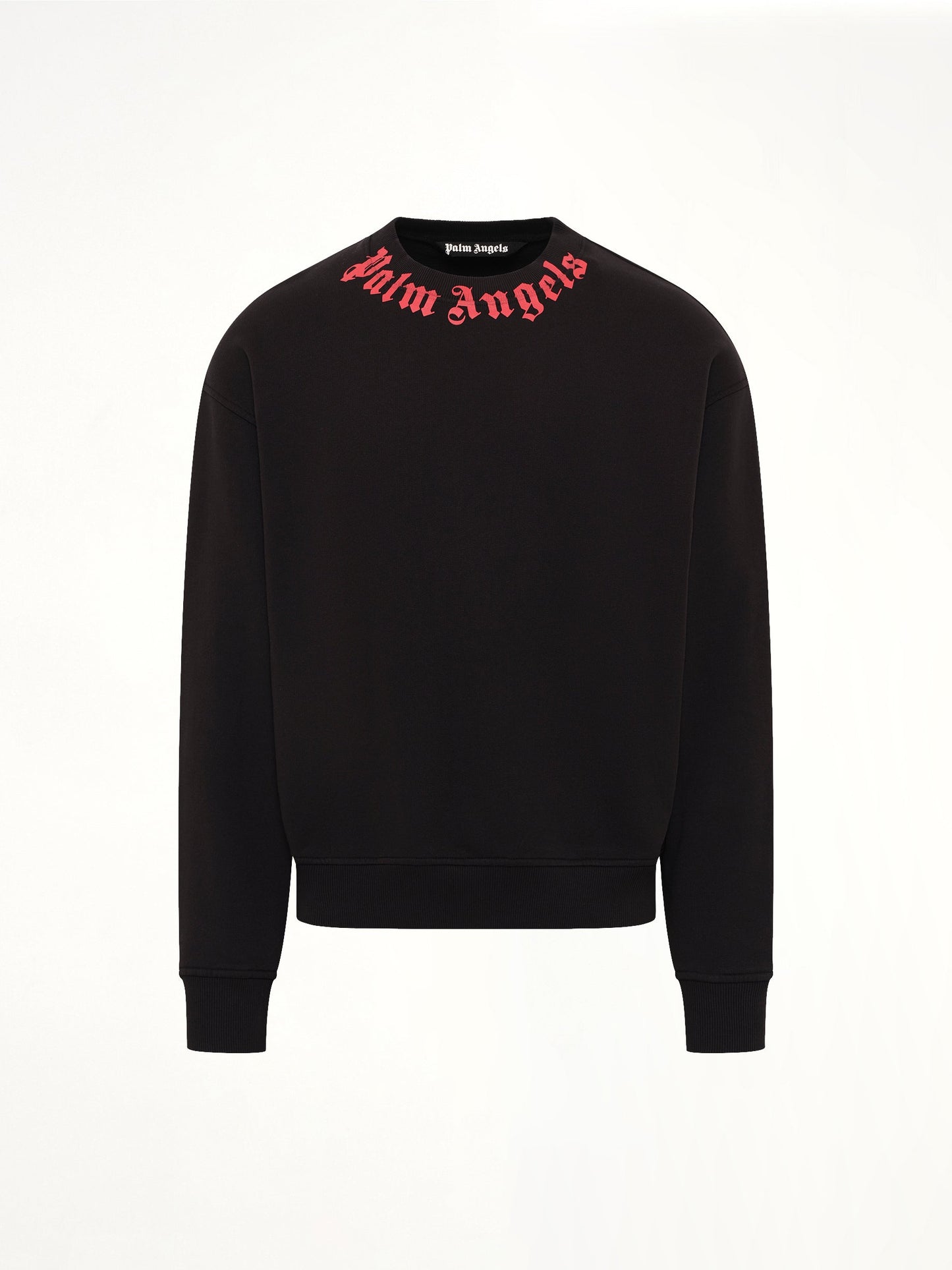 PALM ANGELS Neck Logo Regular Sweatshirt (Black)