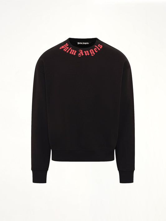 PALM ANGELS Neck Logo Regular Sweatshirt (Black)