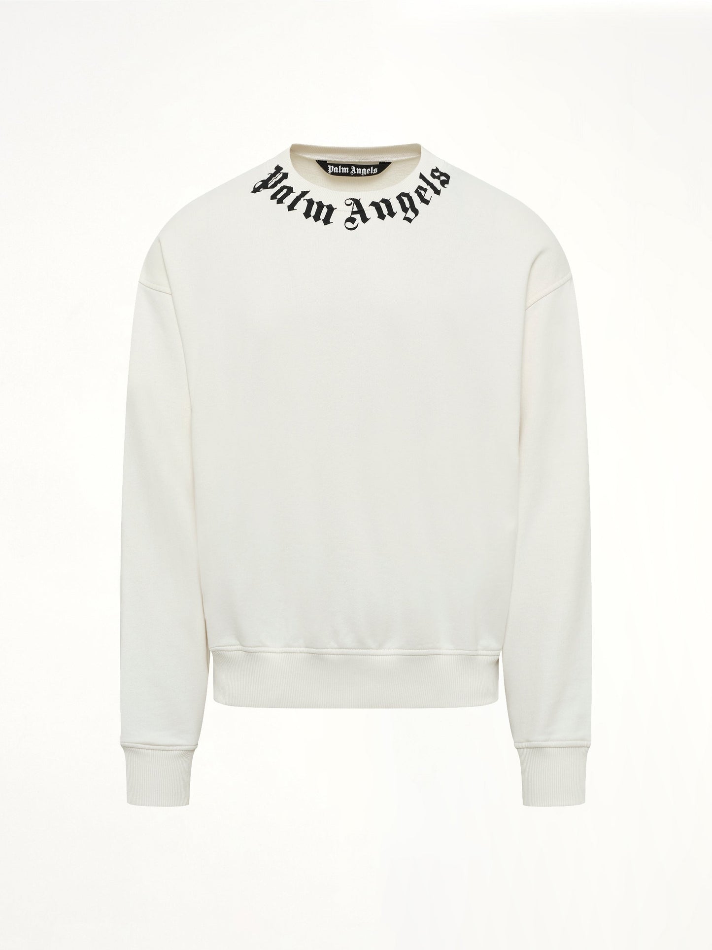 PALM ANGELS Neck Logo Regular Sweatshirt (White)