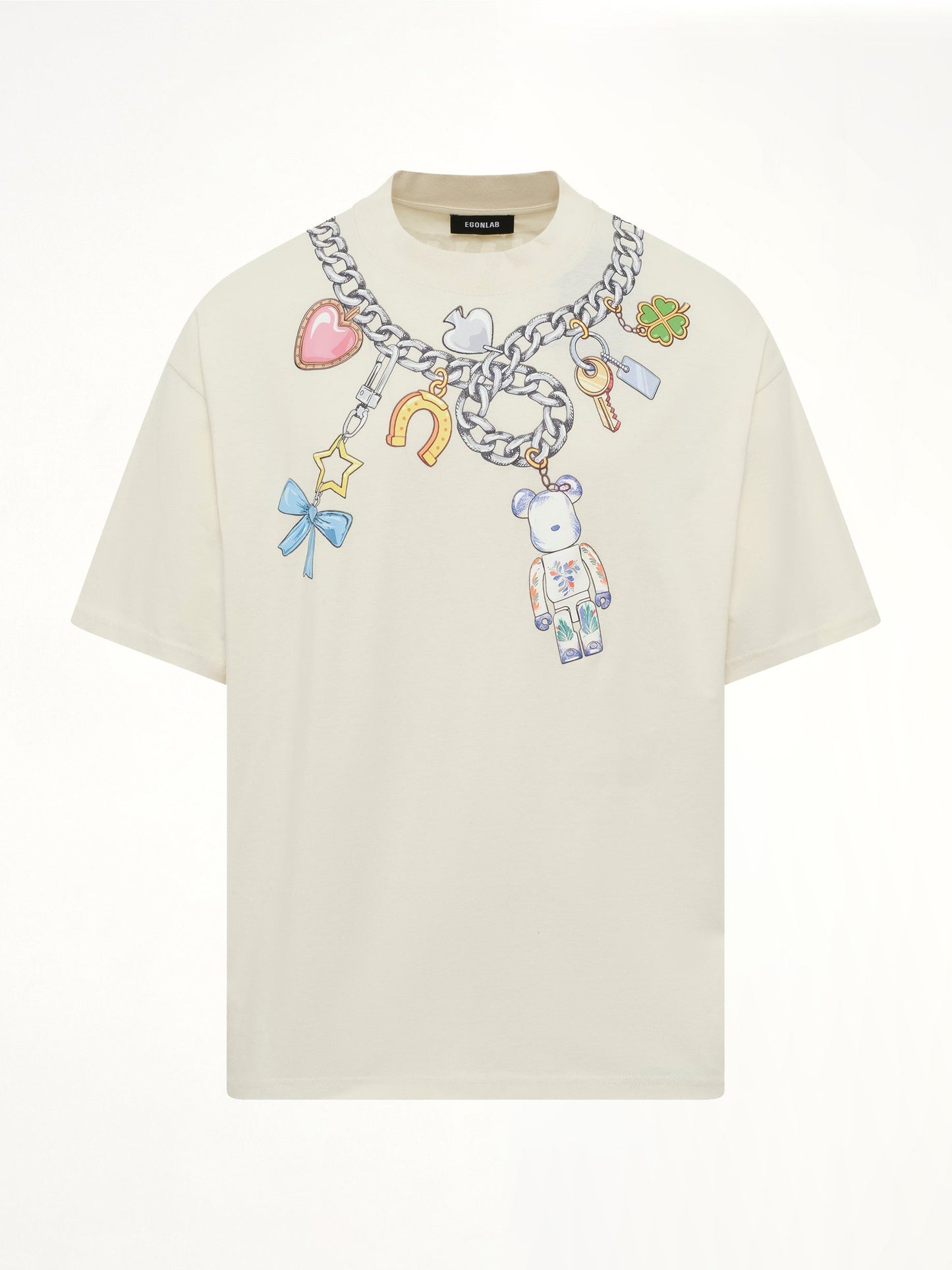 EGONLAB Bearbrick Print Cotton T-Shirt (White)