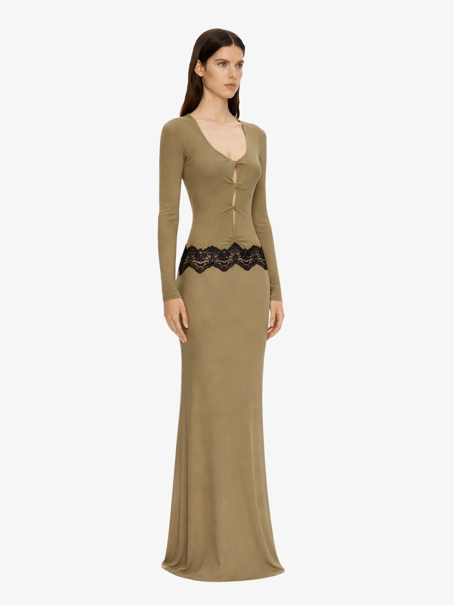 CHRISTOPHER ESBER Open Twist Verner Scooped Long Sleeve Dress (Black)