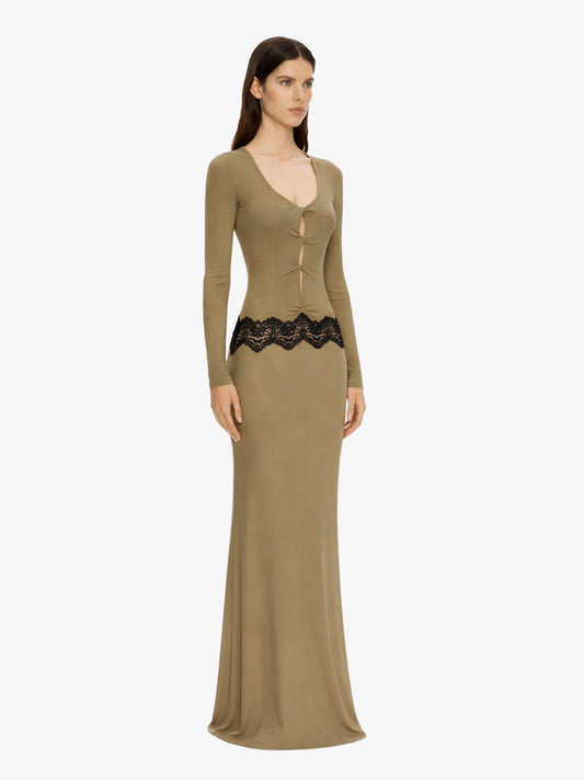 CHRISTOPHER ESBER Open Twist Verner Scooped Long Sleeve Dress (Black)