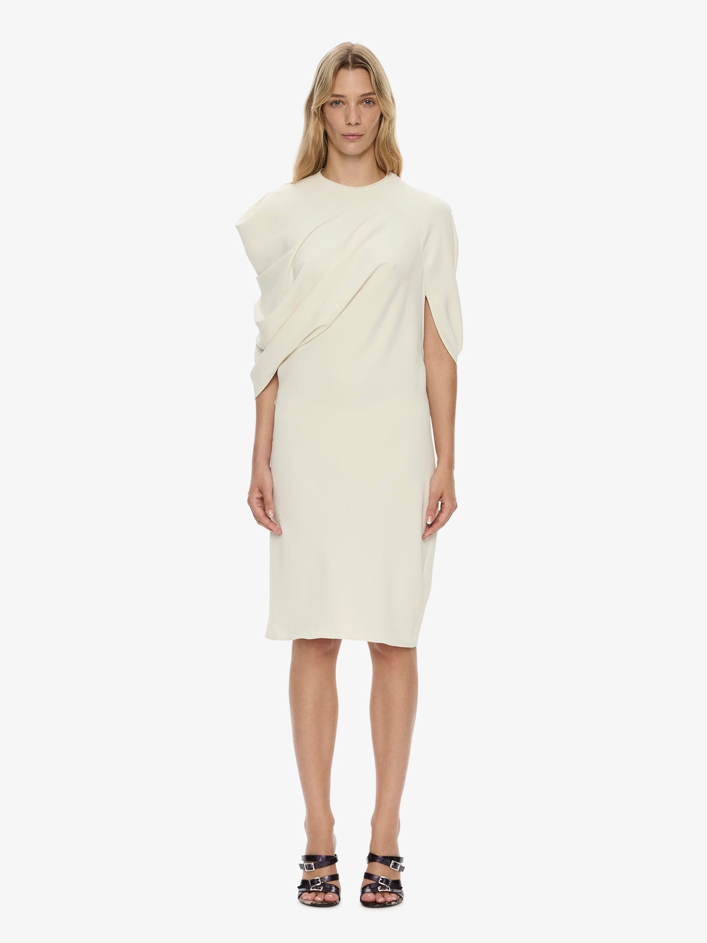 Image of Dresses. Product name - Virelle Cocoon Dress in Cream colour by brand - CHRISTOPHER ESBER