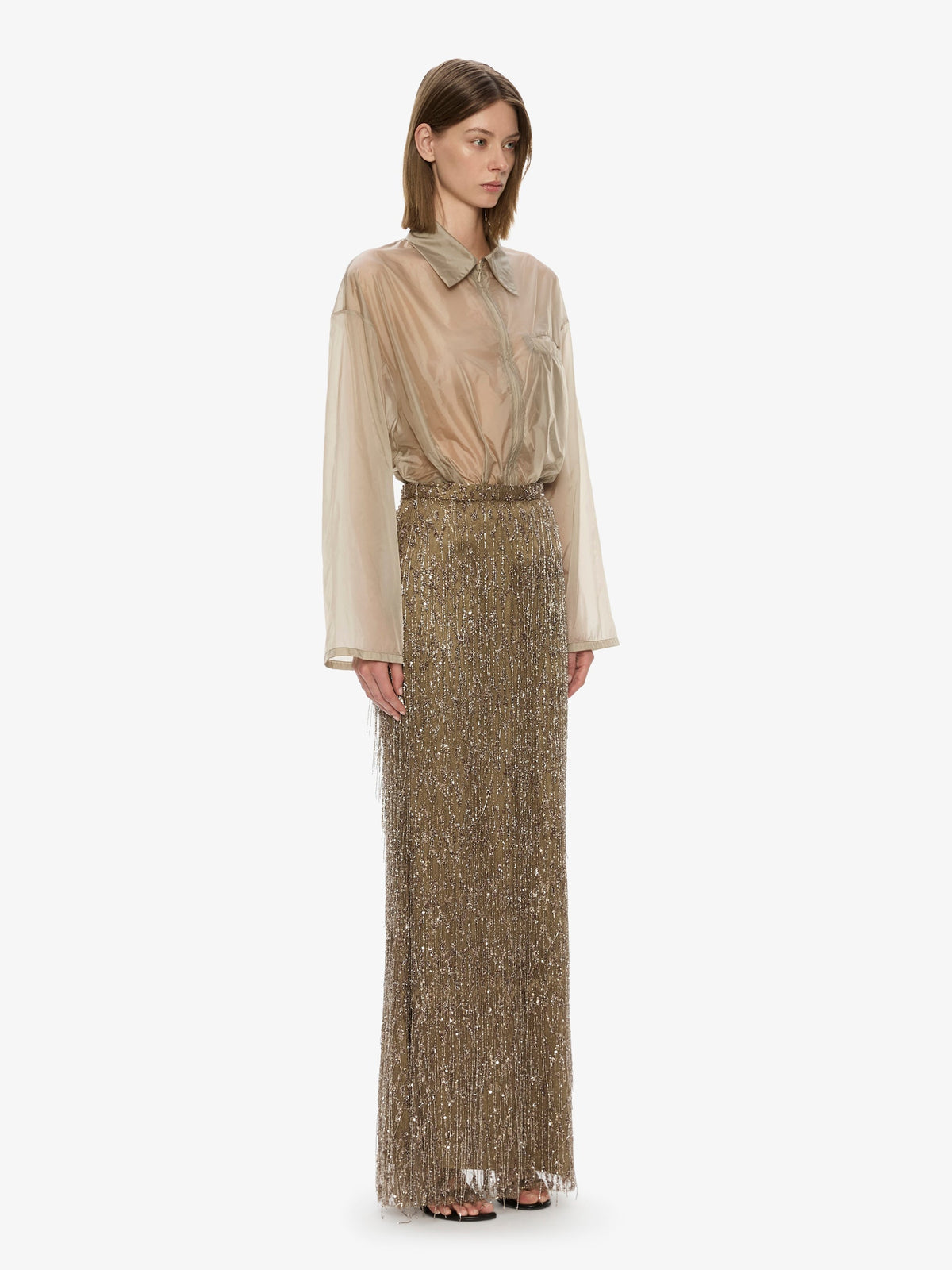 CHRISTOPHER ESBER Gilded Chevron Lace (Skirt)