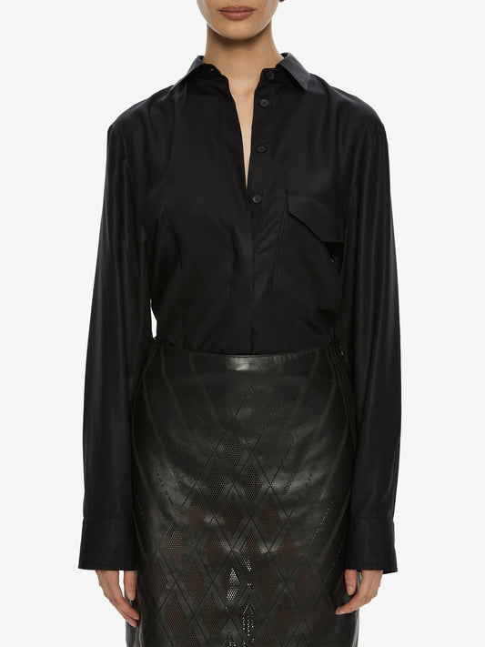 CHRISTOPHER ESBER Perforated Leather Skirt (Black)