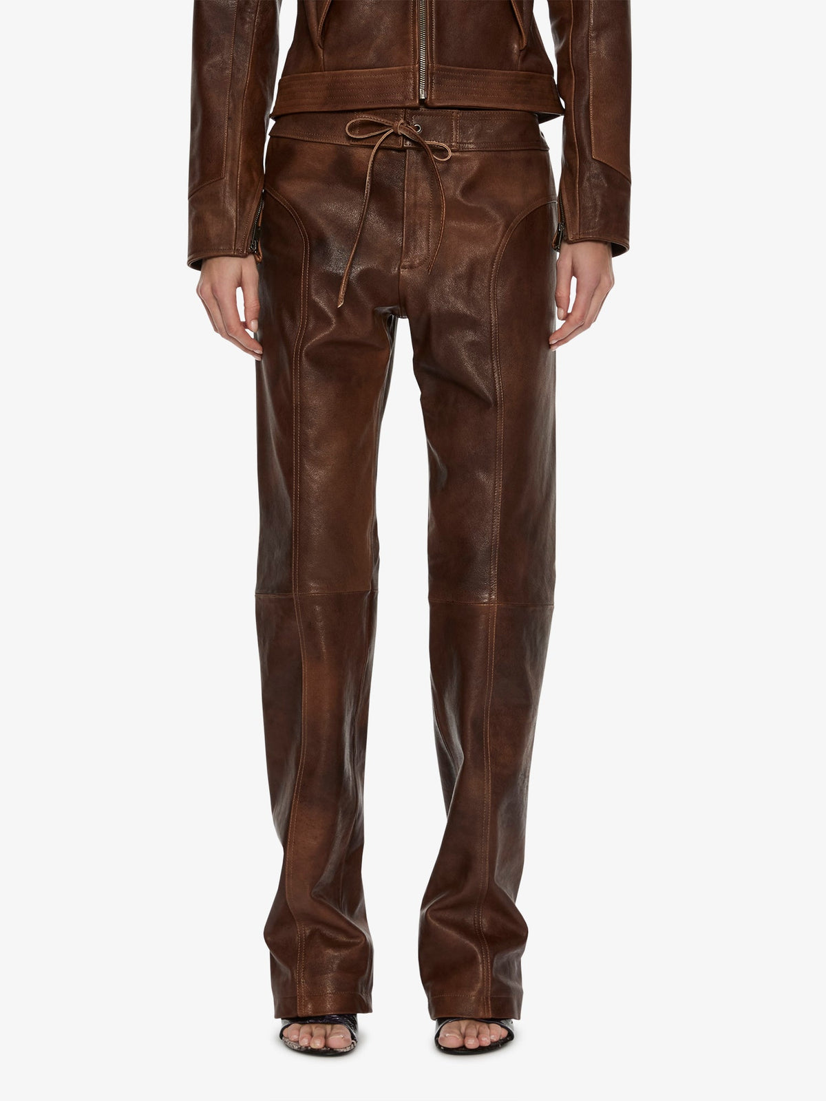 CHRISTOPHER ESBER Alex Leather Pant (Brown)