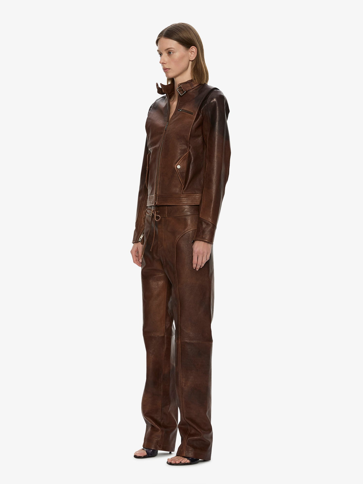 CHRISTOPHER ESBER Alex Leather Pant (Brown)