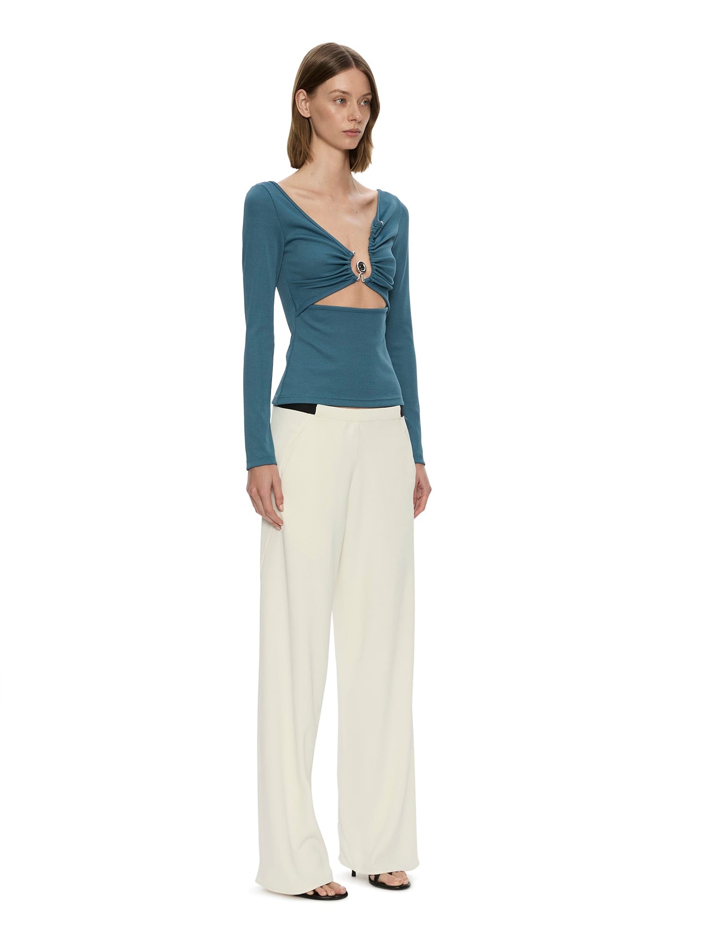 CHRISTOPHER ESBER Bias Crepe Trouser (Cream)