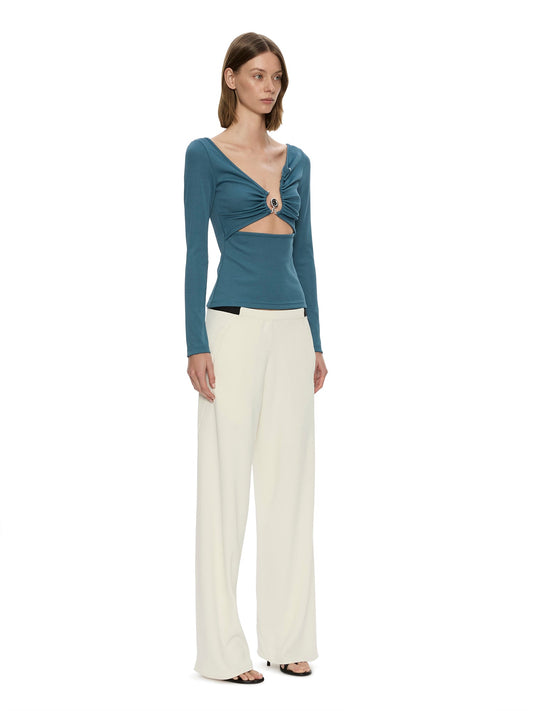 CHRISTOPHER ESBER Bias Crepe Trouser (Cream)