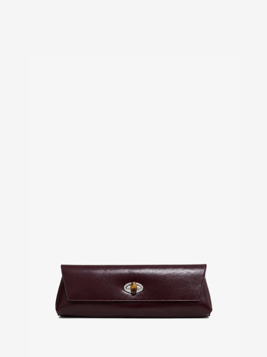 Image of Bags. Product name - Buki Patent Clutch in Barolo colour by brand - CHRISTOPHER ESBER