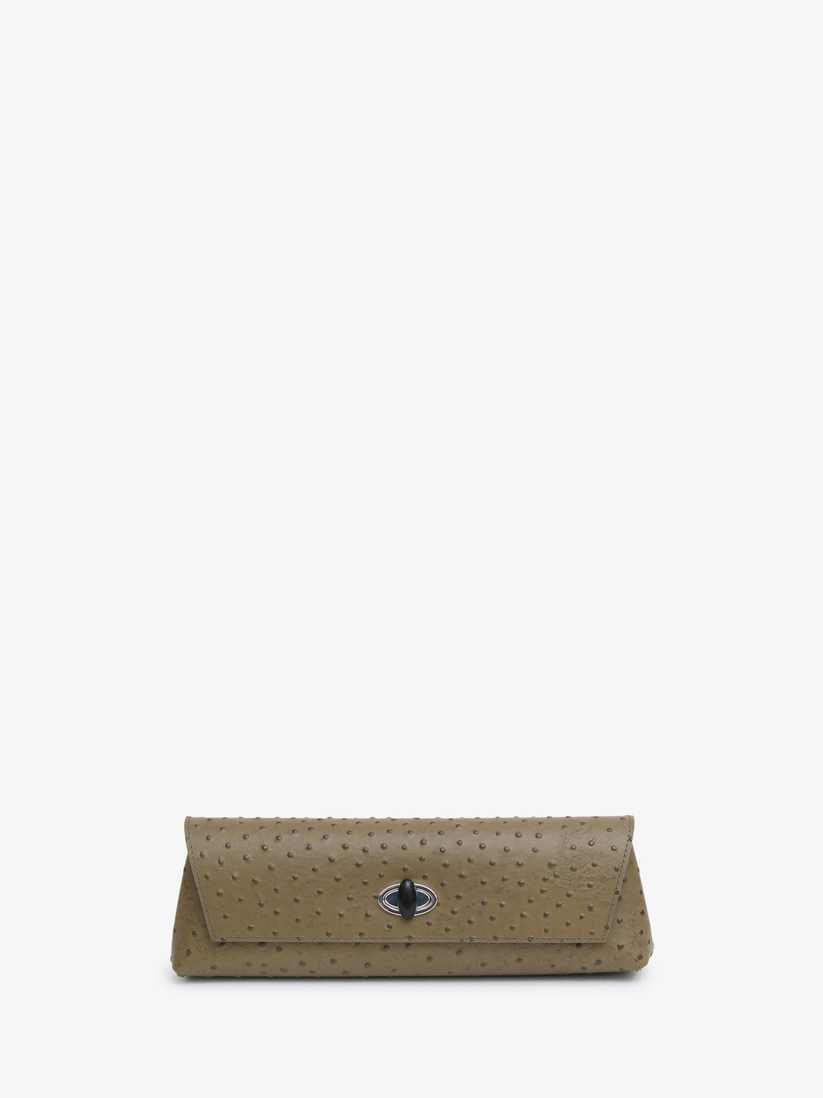 Image of Bags. Product name - Buki Embossed Clutch in Khaki colour by brand - CHRISTOPHER ESBER