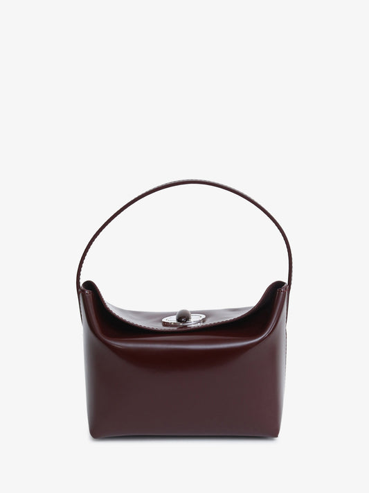 Image of Bags. Product name - Turnlock Polished Mini Bag in Barolo colour by brand - CHRISTOPHER ESBER