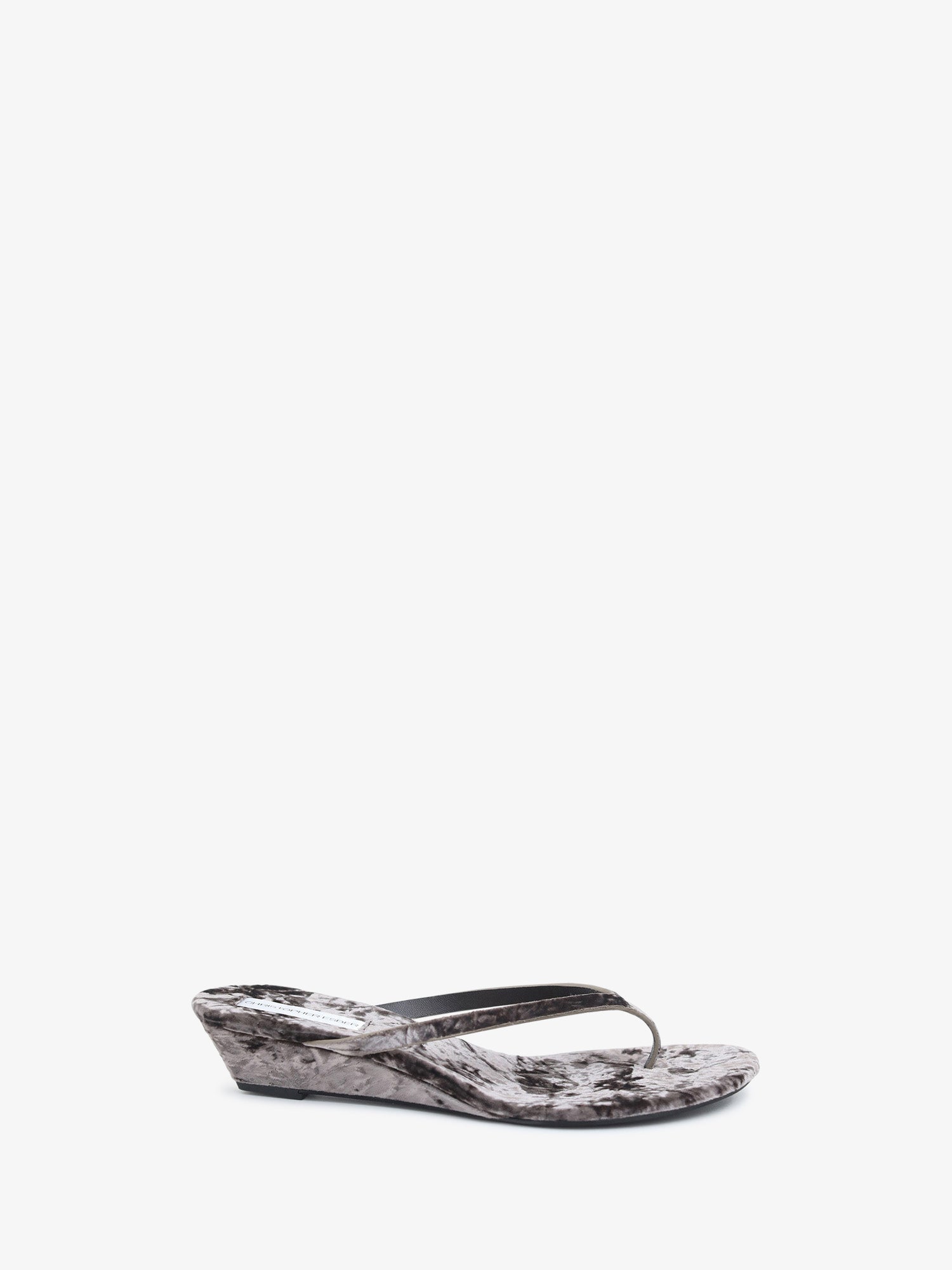 Image of Boots. Product name - Scala Velvet Wedge in Ash colour by brand - CHRISTOPHER ESBER