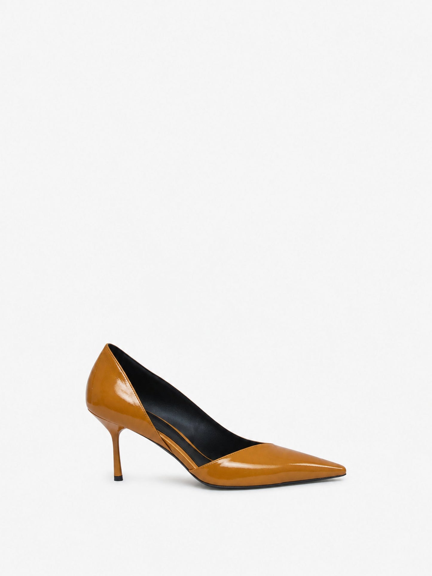 Image of Heels. Product name - Max Patent Pump in Cognac colour by brand - CHRISTOPHER ESBER