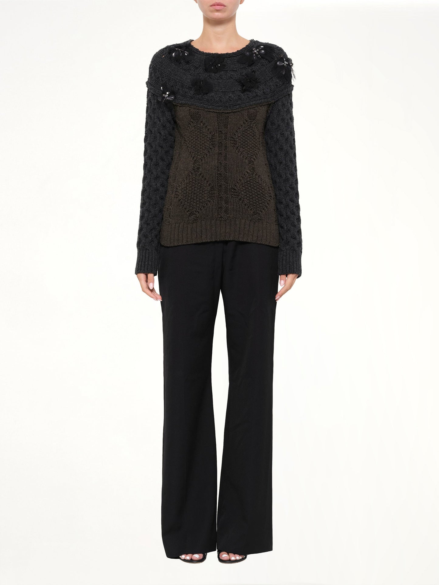 LANVIN Embroidered Top (Khaki)