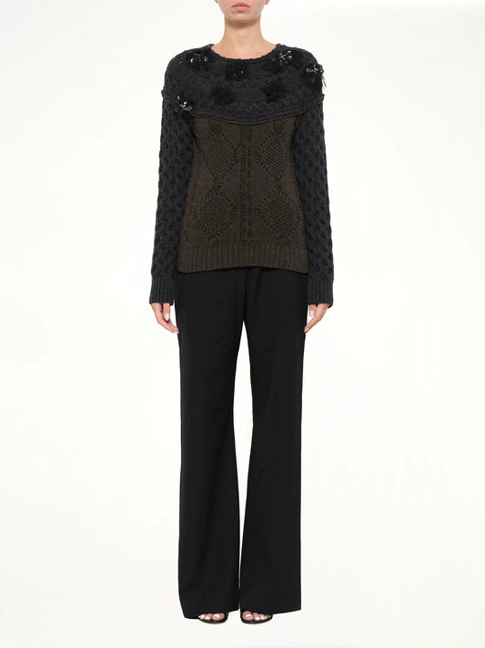 LANVIN Embroidered Top (Khaki)