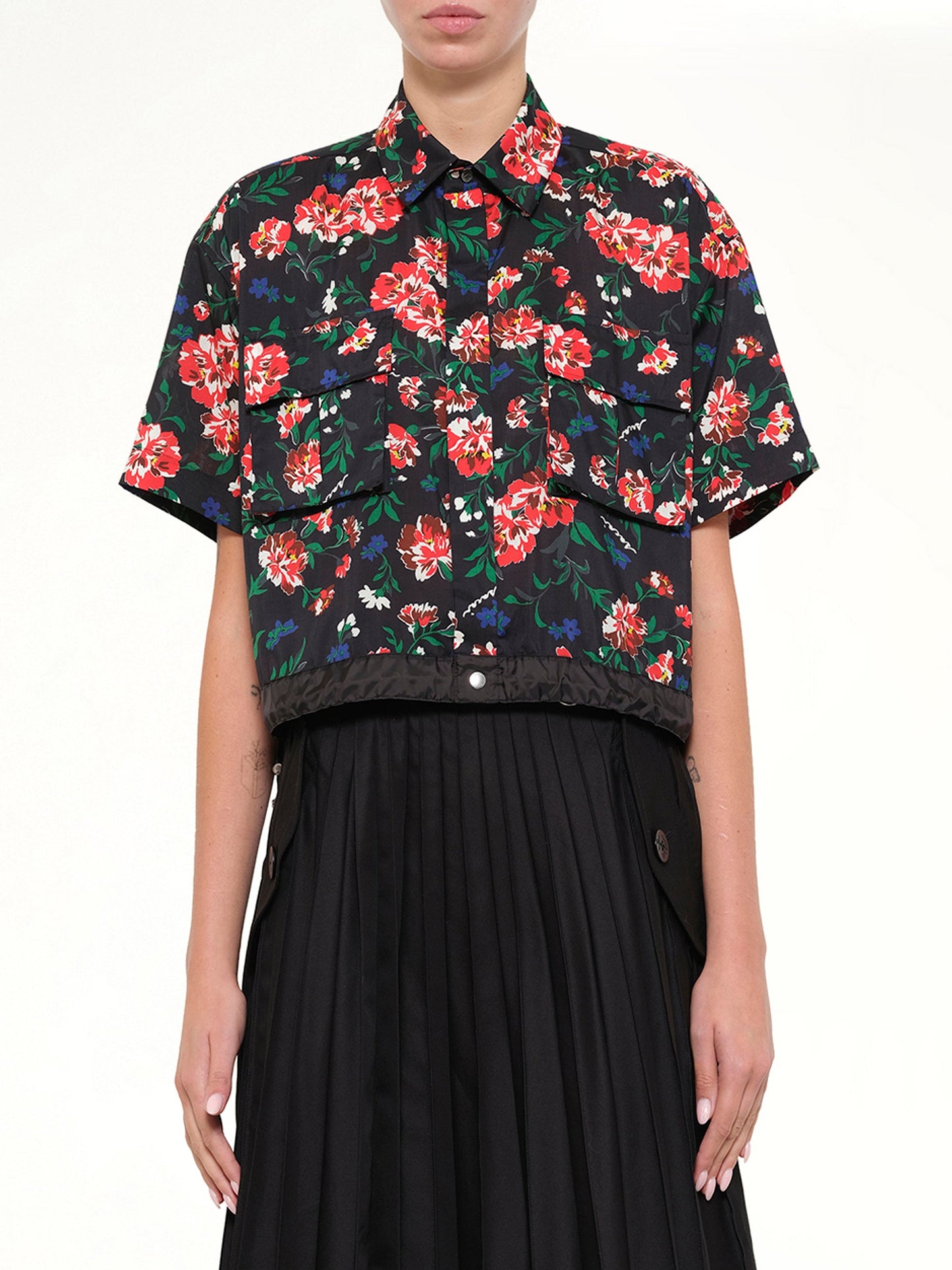 Image of Shirts. Product name - Floral Shirt in Black colour by brand - SACAI