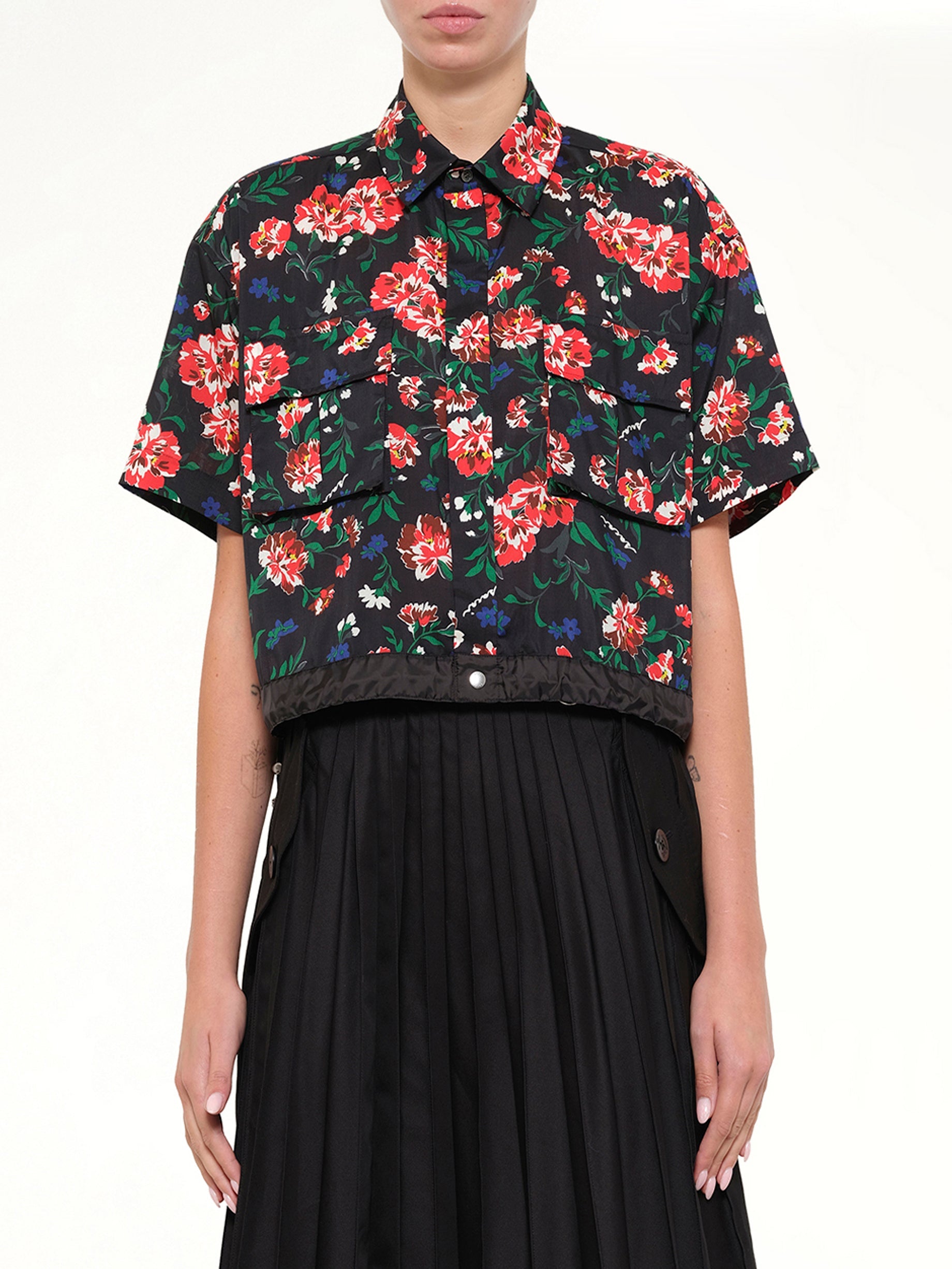 Image of Shirts. Product name - Floral Shirt in Black colour by brand - SACAI
