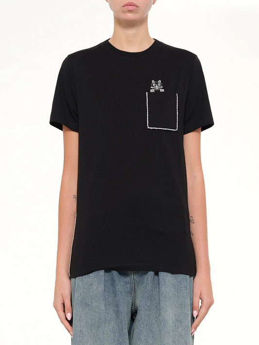 Image of T-Shirts. Product name - Louis Wain Regular Fit T-Shirt in Black colour by brand - LOEWE