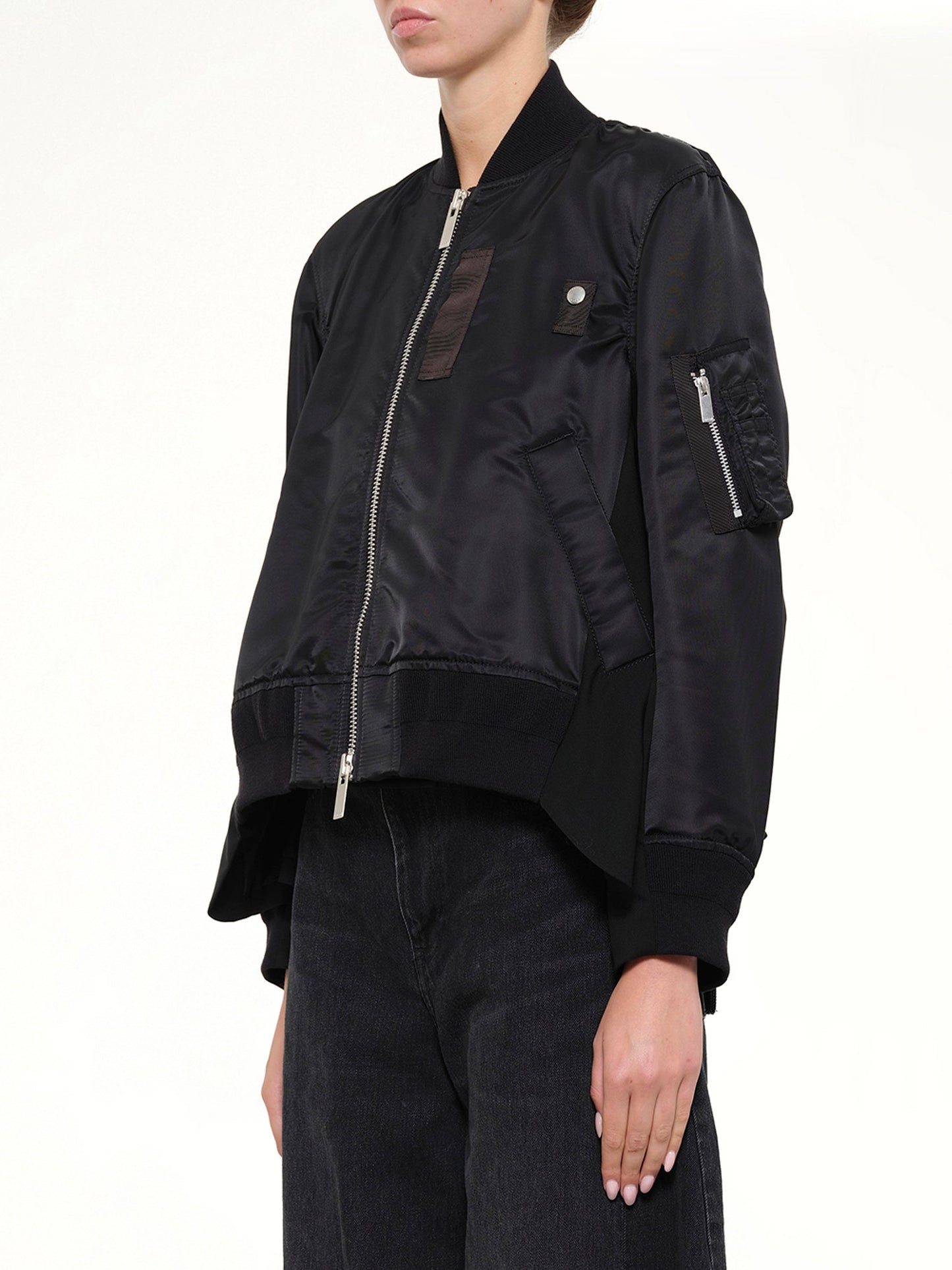 SACAI Nylon Twill x Wool Suiting Blouson (Black)