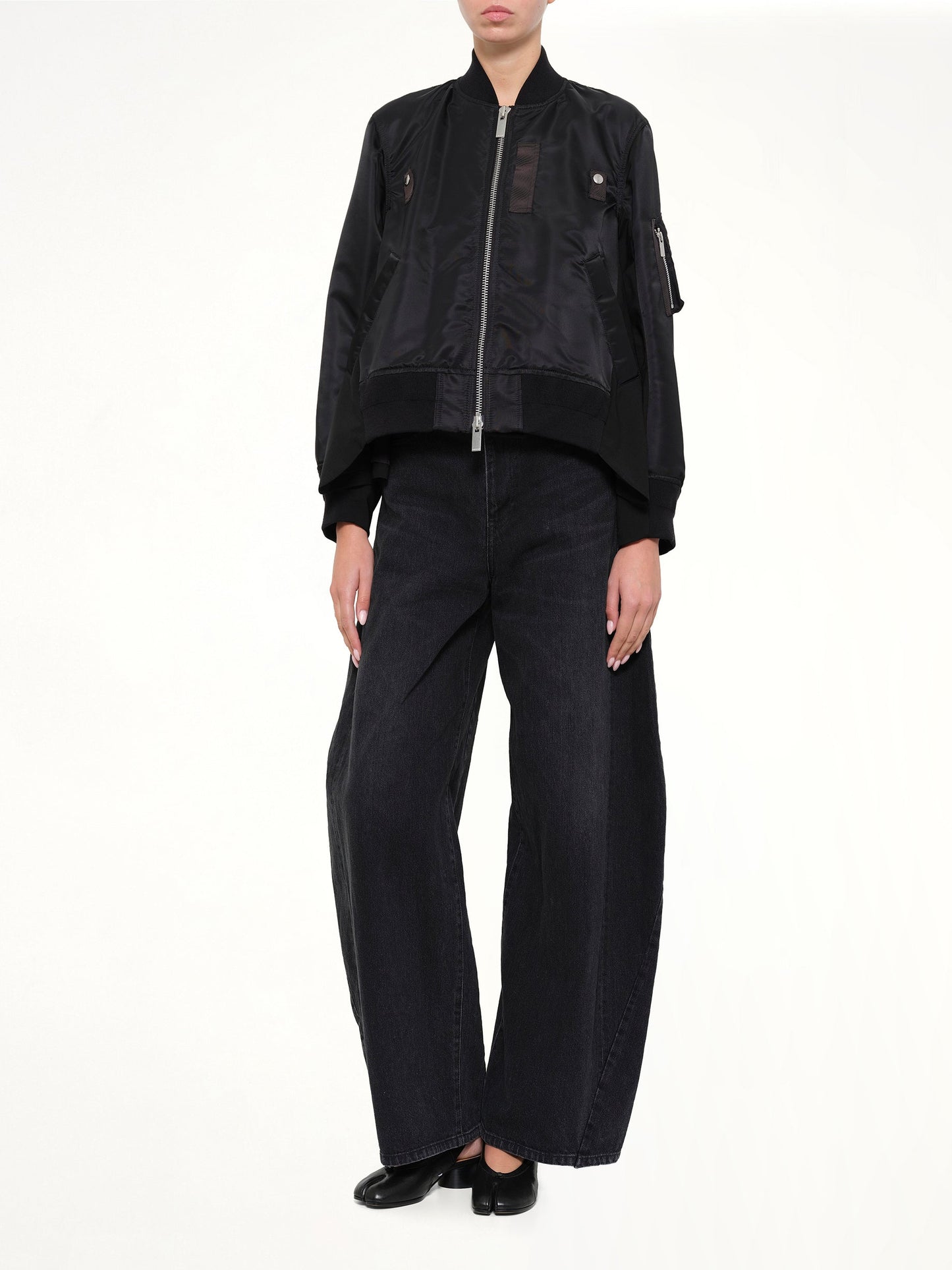 SACAI Nylon Twill x Wool Suiting Blouson (Black)