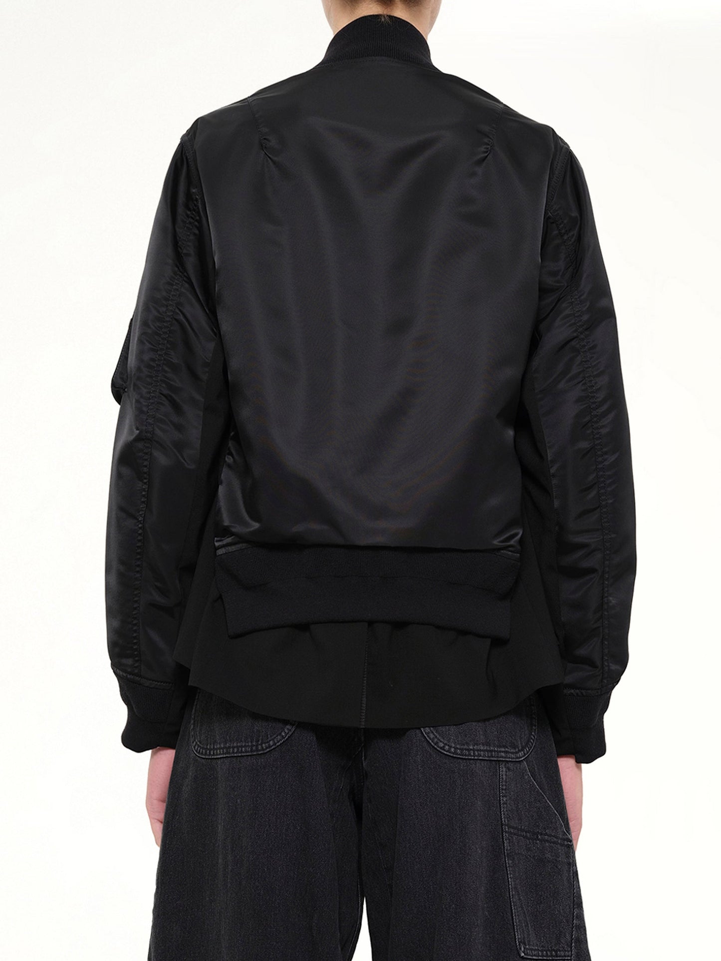 SACAI Nylon Twill x Wool Suiting Blouson (Black)