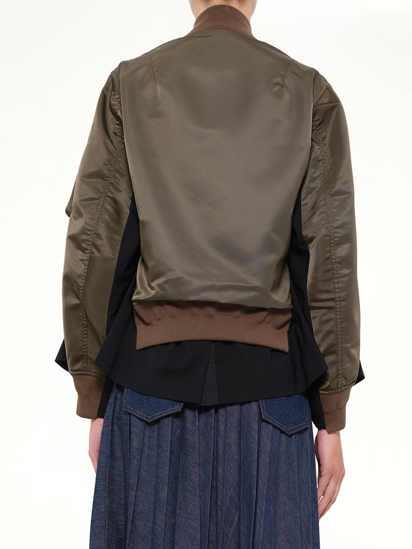 SACAI Nylon Twill x Wool Suiting Blouson (Brown)