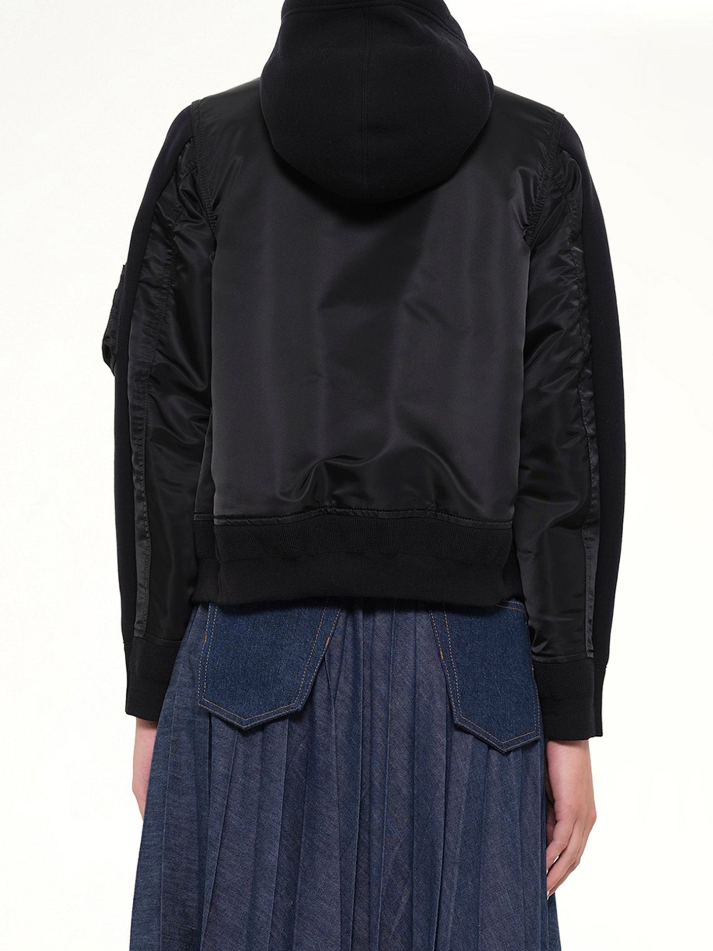 SACAI Sponge Sweat x Nylon Twill Hoodie (Black)