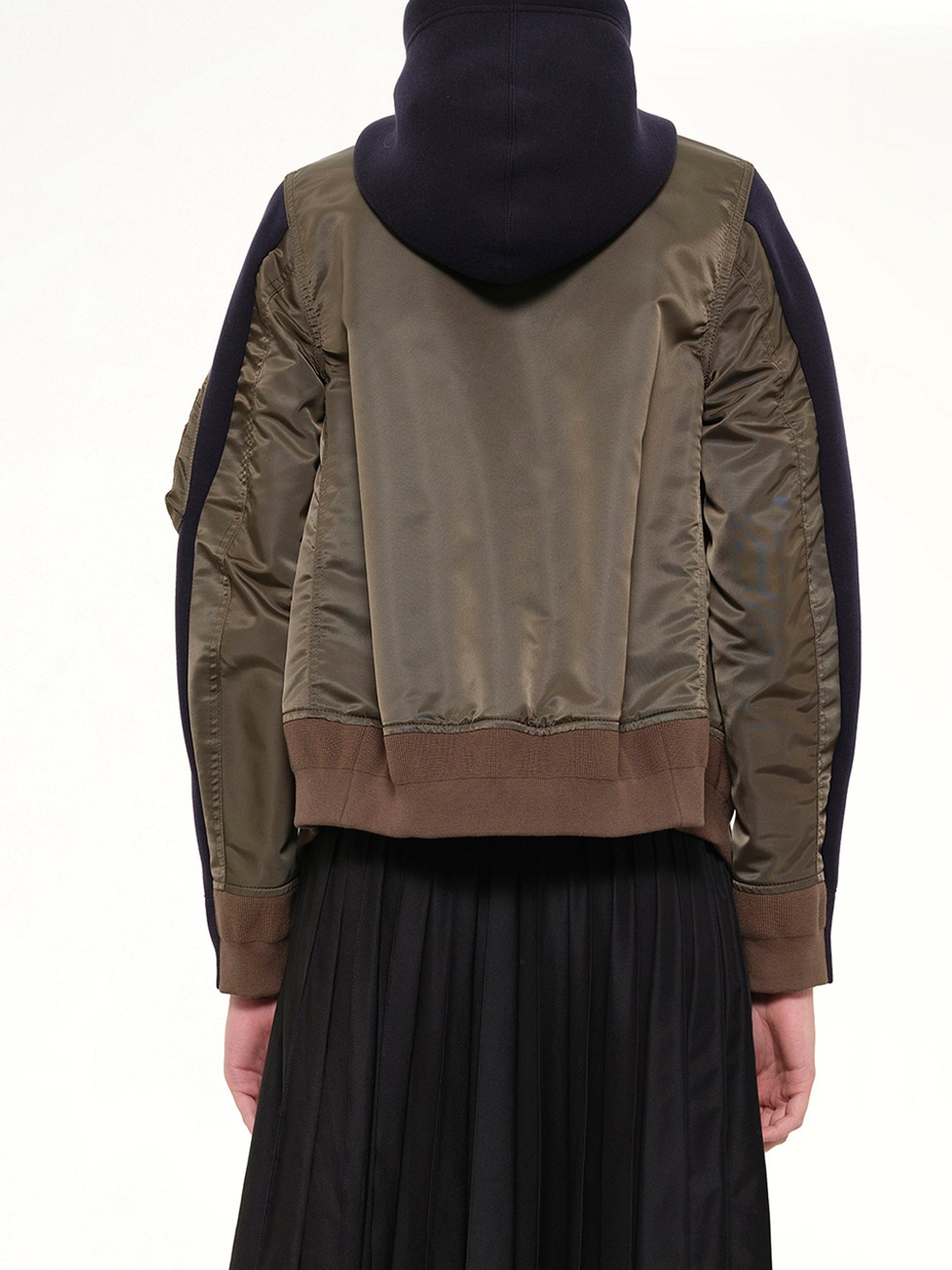 SACAI Sponge Sweat x Nylon Twill Hoodie (Navy)