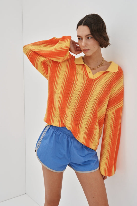 Image of a model wearing Shorts. Product name - Fia Shorts Preorder in Cobalt colour by brand - Blanca Studio
