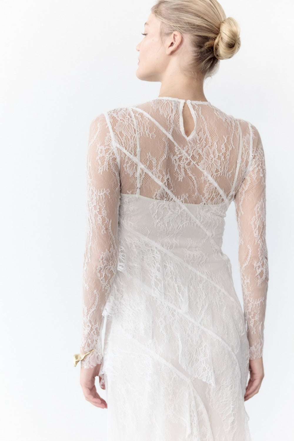 Image of Dresses. Product name - Sheer Bliss Dress in White colour by brand - MANNING CARTELL