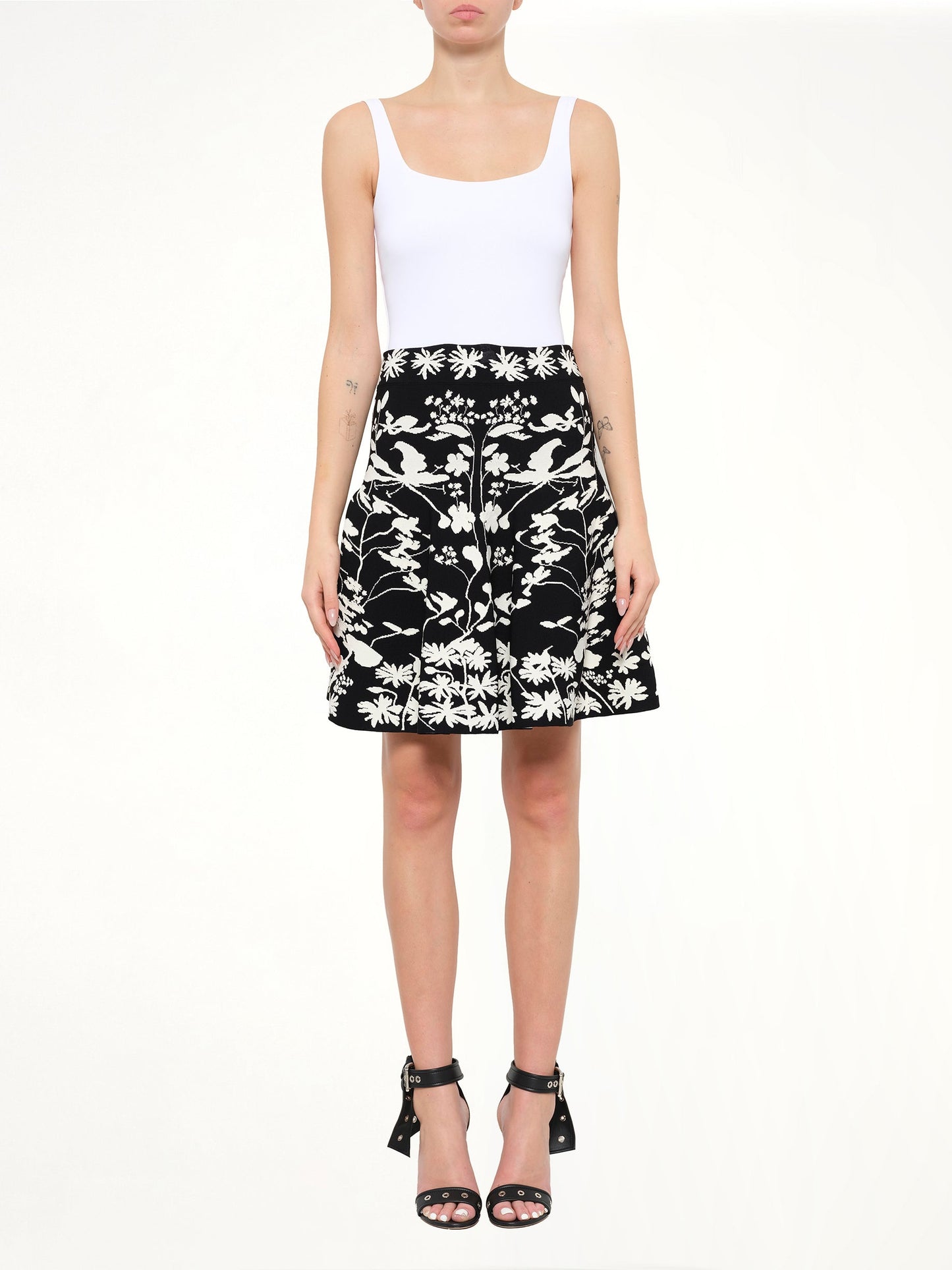 Alexander McQueen Spine Jacquard Mini Skirt (Black)
