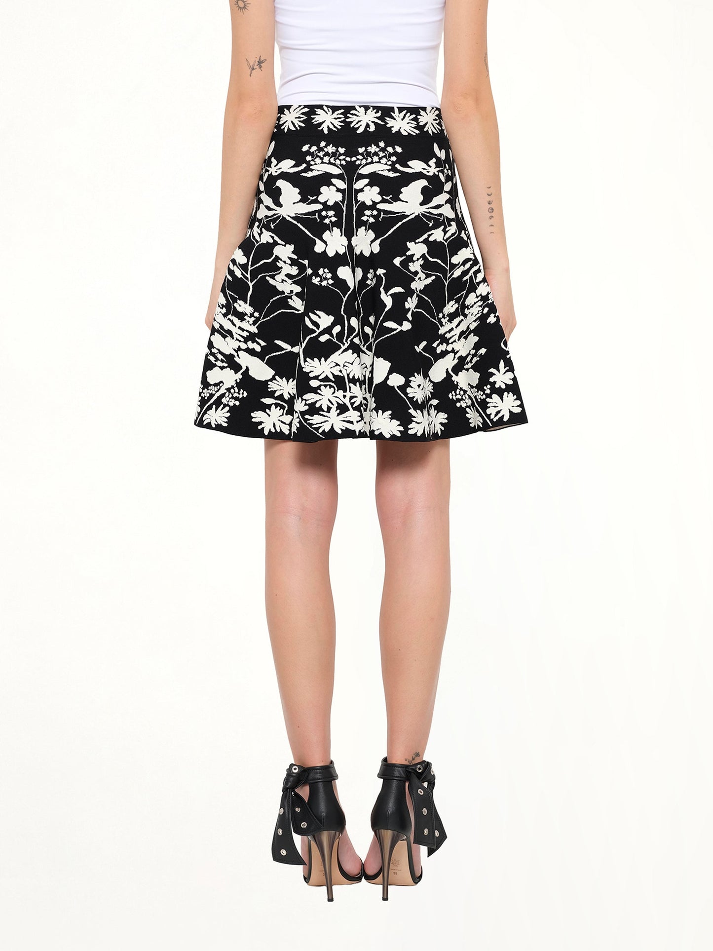 Alexander McQueen Spine Jacquard Mini Skirt (Black)