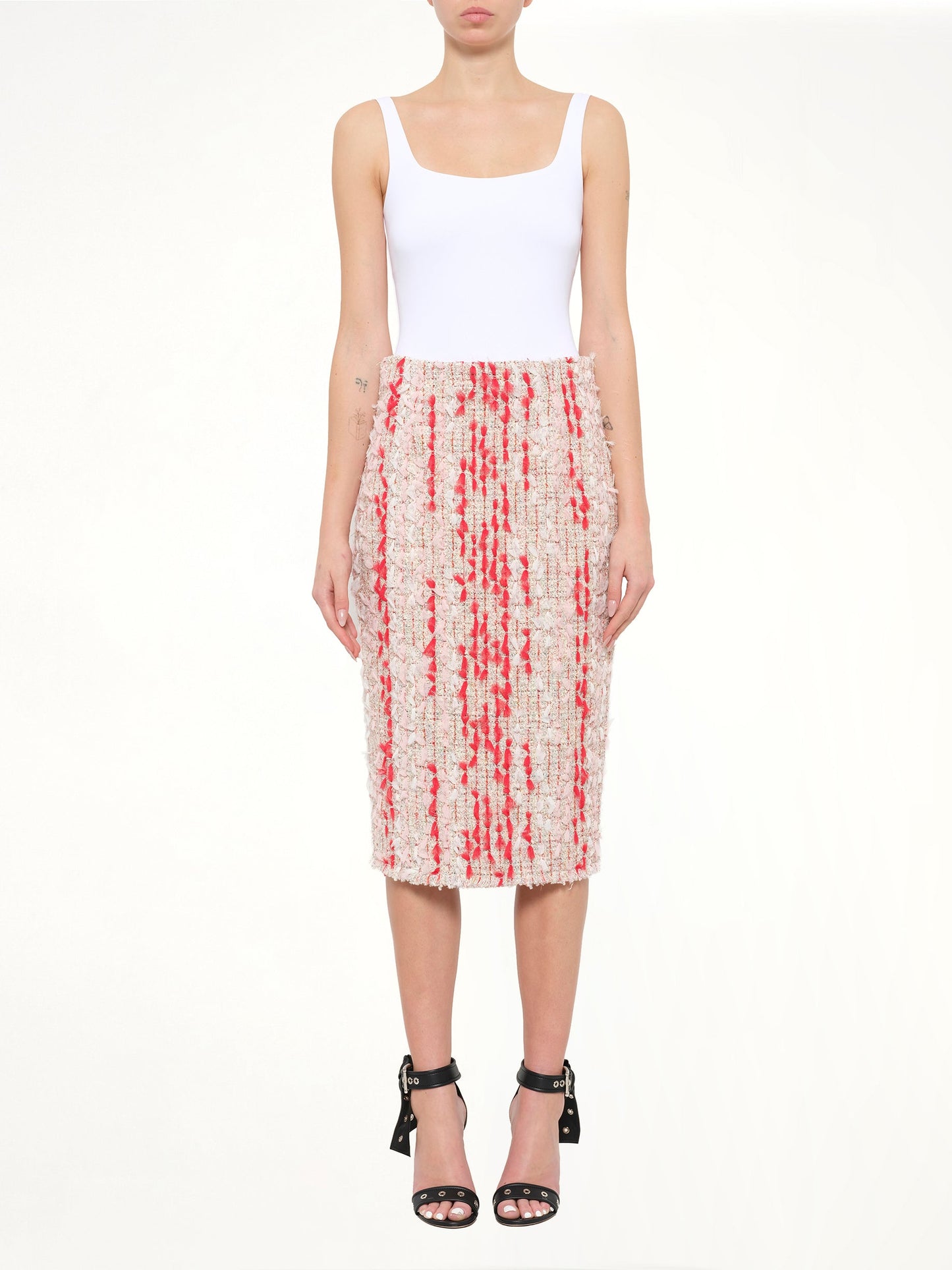 Alexander McQueen Petal Tweed Skirt (Mix)