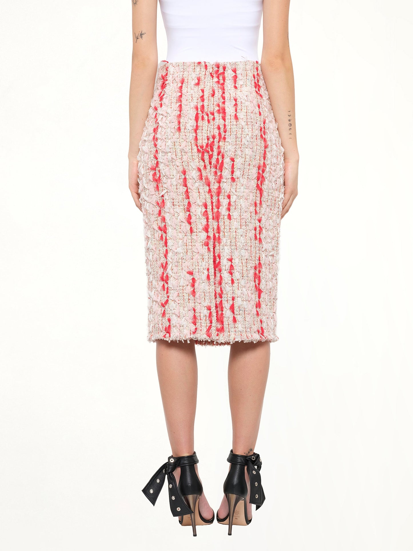 Alexander McQueen Petal Tweed Skirt (Mix)