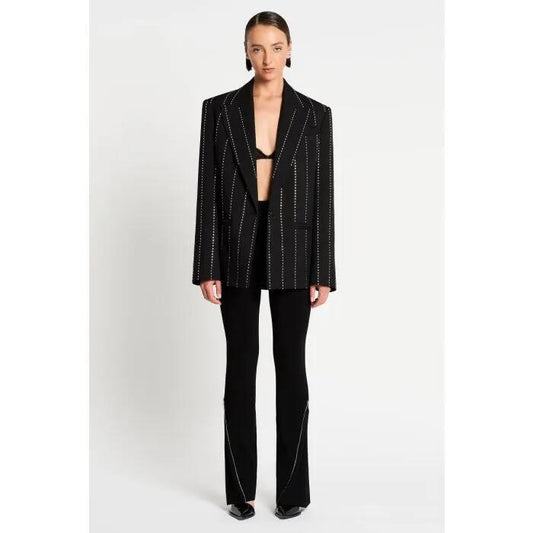 Image of a model wearing Outerwear. Productname: Circa 91 Blazer in Black colour by brand - sass and bide