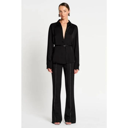 Image of a model wearing Tops. Productname: Tavolo Shirt in Black colour by brand - sass and bide