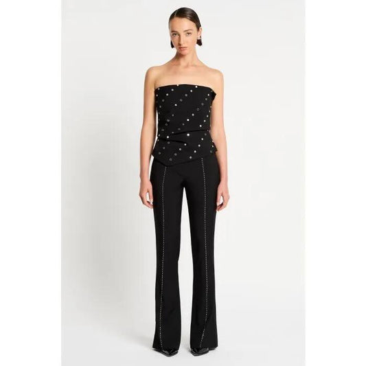 Image of a model wearing Tops. Productname: Circa 91 Bodice in Black colour by brand - sass and bide