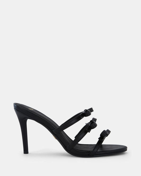 Image of Sandals. Product name - Noor Women's Strappy High Heel BLACK Novo Sandals in Black colour by brand - NOVO