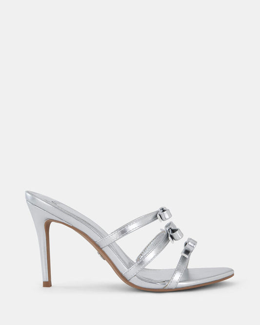 Image of Sandals. Product name - Noor Women's Strappy High Heel SILVER Novo Sandals in Silver colour by brand - NOVO