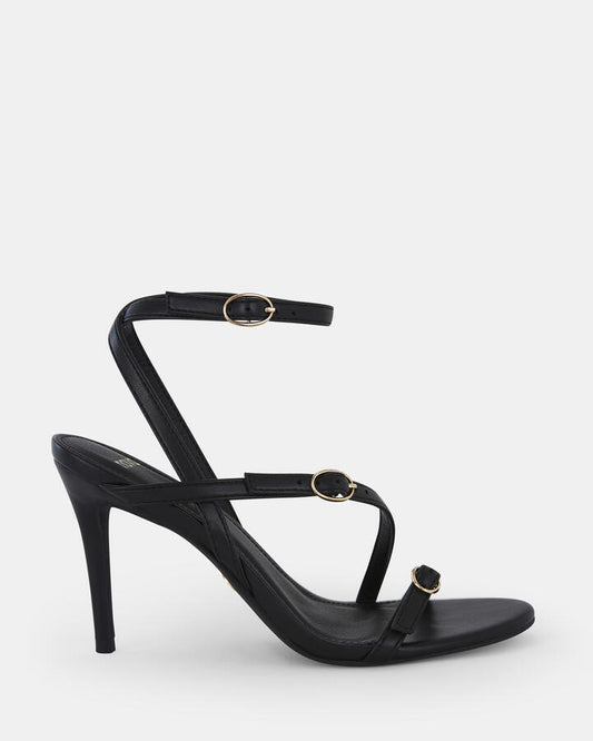 Image of Sandals. Product name - Nolan Women's Strappy High Heel BLACK Novo Sandals in Black colour by brand - NOVO