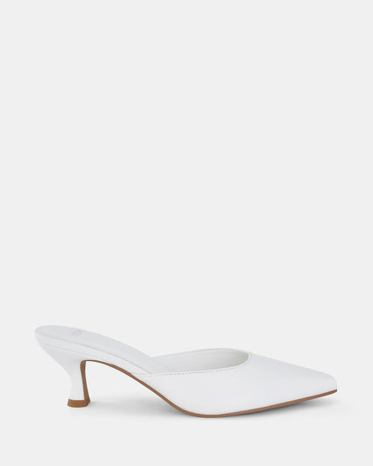 Image of Shoes. Product name - Imashi Women's Court Low Heel WHITE Novo Court in White colour by brand - NOVO
