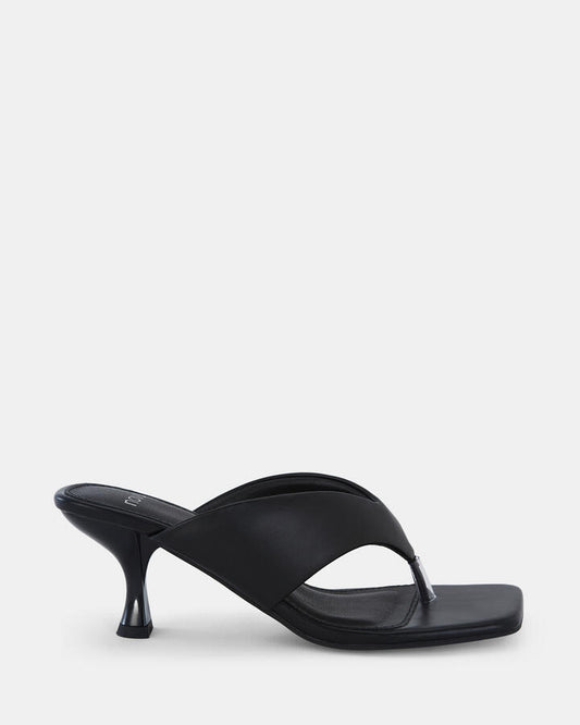 Image of Sandals. Product name - Urzila Women's Strappy Low Heel BLACK Novo Sandals in Black colour by brand - NOVO