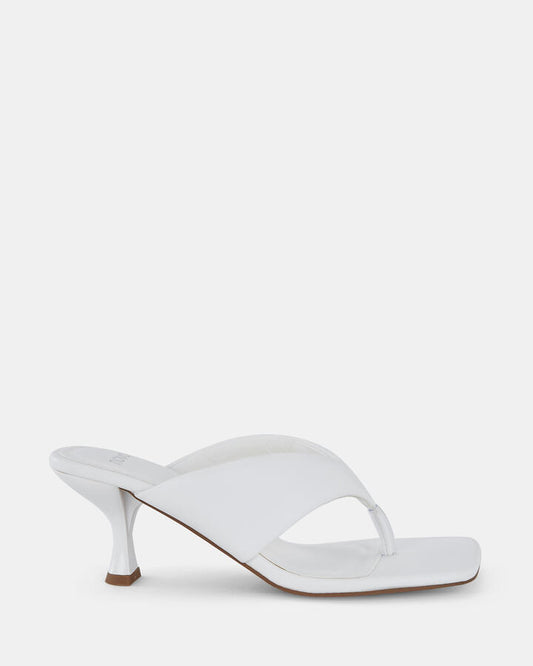 Image of Sandals. Product name - Urzila Women's Strappy Low Heel WHITE Novo Sandals in White colour by brand - NOVO